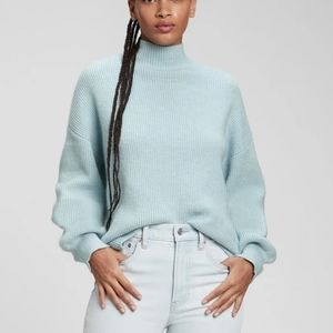 GAP Oversized Funnel Neck Sweater - Sail Blue TALL